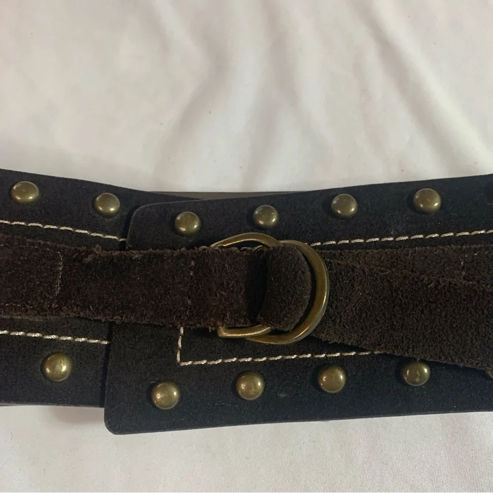 Candies BoHo Hippie Brown Studded Suede Womens Hip Belt X/XL